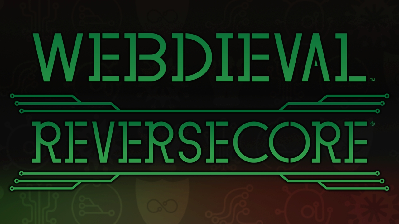 Webdieval™: ReverseCore® In the picture is shown the title logo of Webdieval: ReverseCore. The official title is composed by lectrers and circuits and has a backrpund with Webdieval world symbols. Webdieval: ReverseCore is the official Action RPG indie video game starring Lady Query. The Game is currently in development by Cardeis Art. The author and game lead dev of the game si Alessandro Carducci.